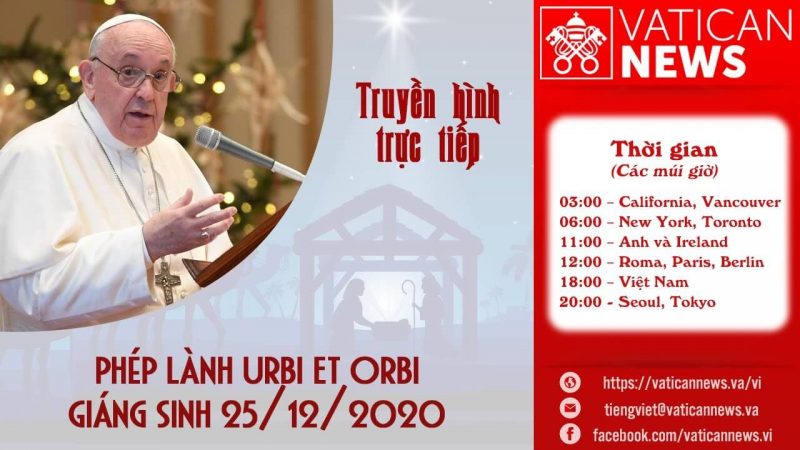 Trực tiếp Phép lành Urbi et Orbi Giáng Sinh 2020, phép lành, giáng sinh